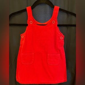 Gymboree Toddler Girl Red Corduroy Jumper with Front Pockets 18-24 Months EUC